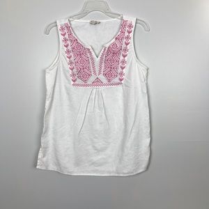 Rose & Rhyme | Tunic Pink & White Sleeveless Top